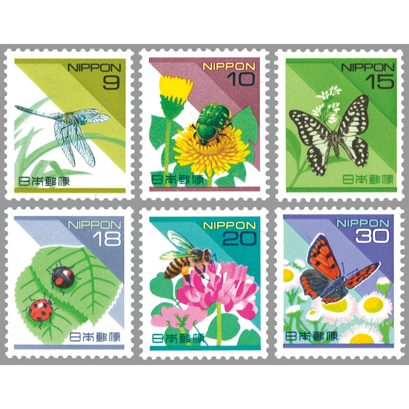 1994年シリーズ　昆虫を描く６種セット