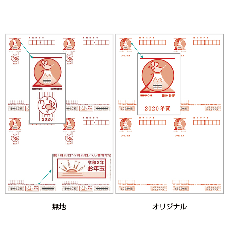 2020年 令和二年 年賀はがき 各種 1000枚 年賀状 送料無料