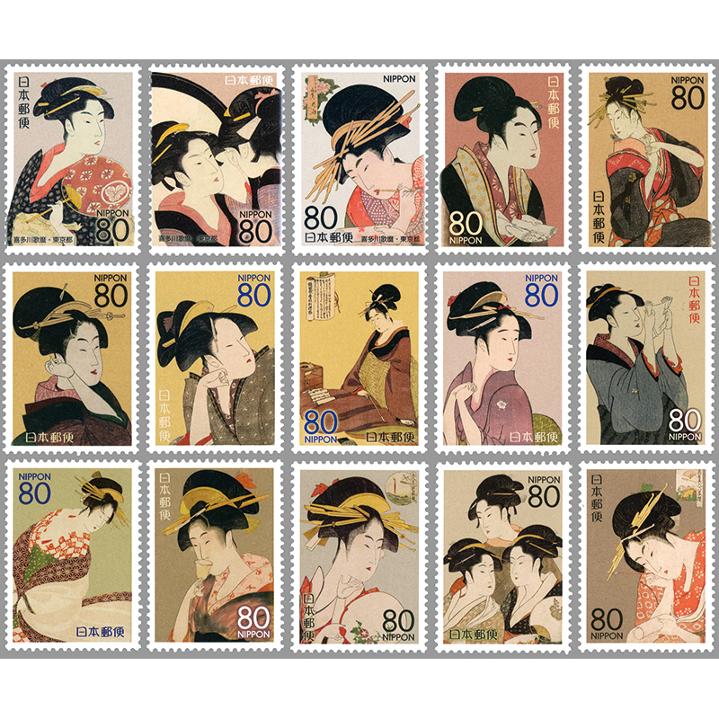 喜多川歌麿の美人画15種セット