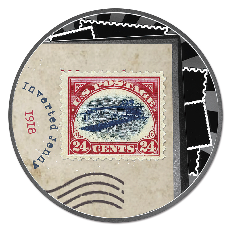 世界で最も価値ある切手 逆さまジェニー 500フランカラープルーフ銀貨