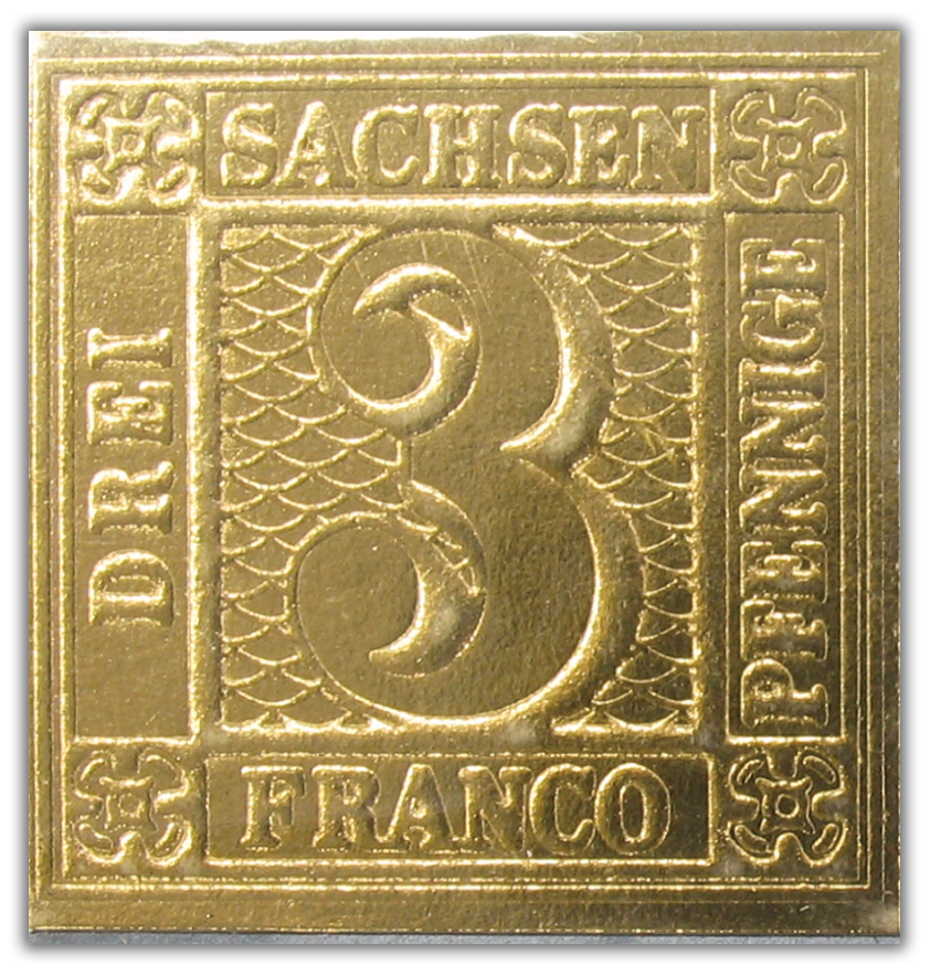 ザクセン「赤３」　24金・金箔カード
