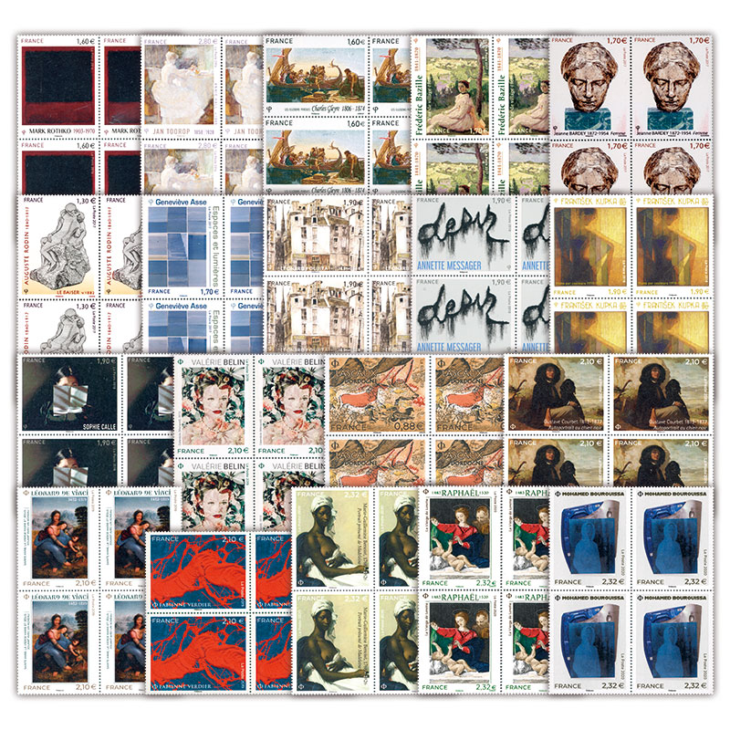 2016〜2020年発行美術切手 田型19点(19種)