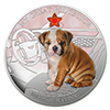 世界の可愛い犬シリーズ　ブルドッグ　２ドルカラープルーフ銀貨ジルコン入