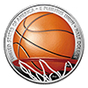 バスケットボール殿堂60周年50セントドーム型白銅貨