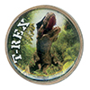 恐竜・ティラノサウルス　カラー加工２ユーロ貨
